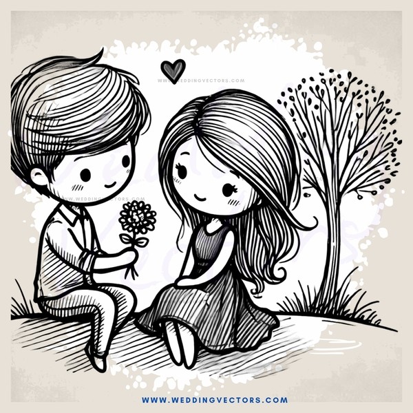 a boy and girl holding hands and posing for picture
