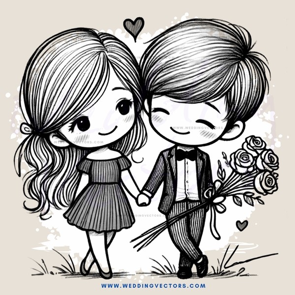 a couple walking on grass