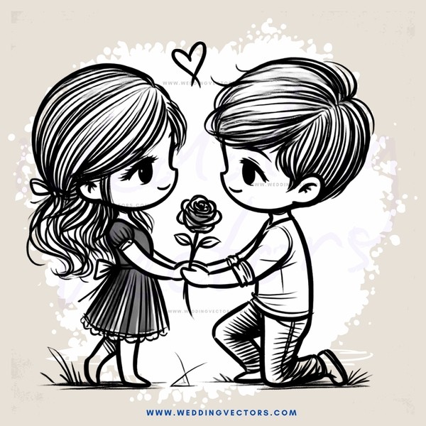 two people holding a rose together