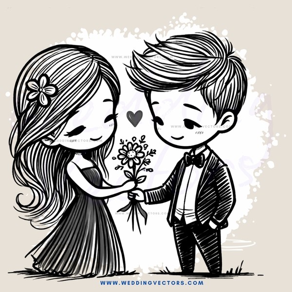 love with flowers and bow tie