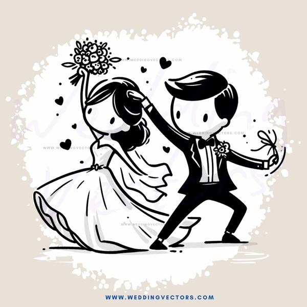 a couple dancing in black and white