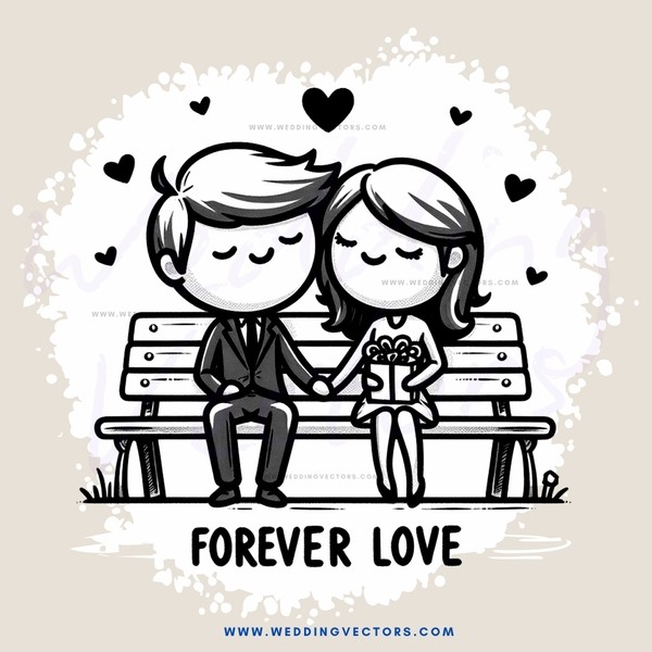 forever love (couple sitting on a bench)