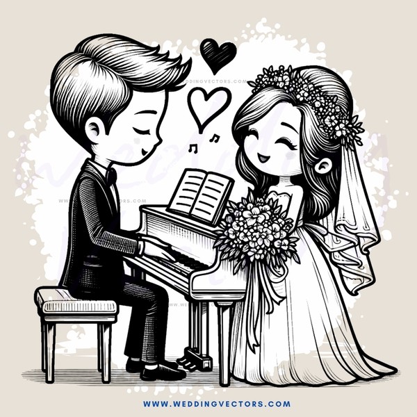 a couple playing piano together