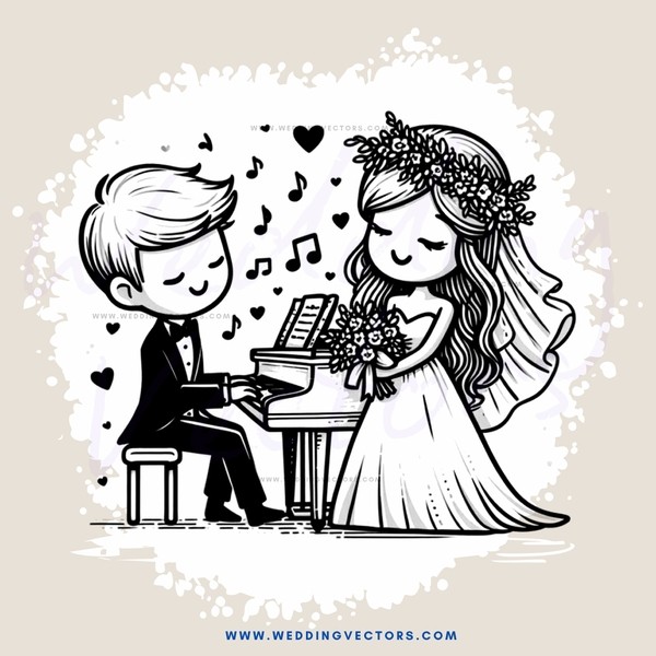a man and woman playing piano together