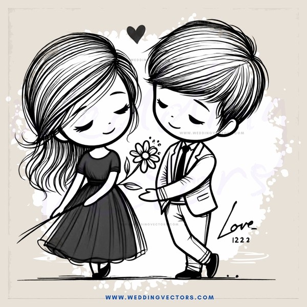 boy and girl with flower