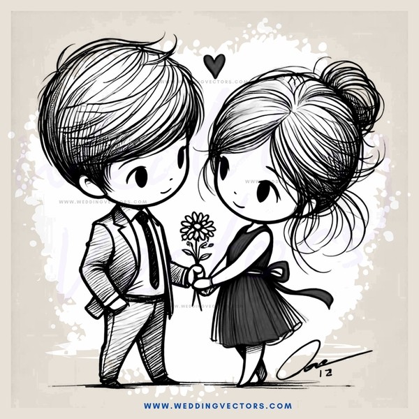 boy and girl with flower