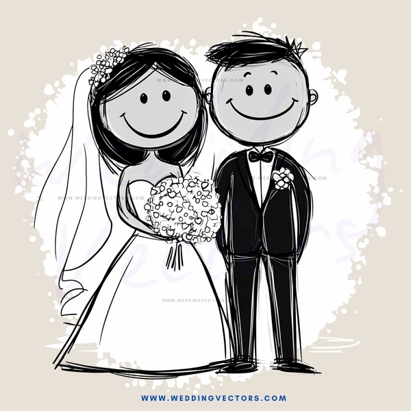 a wedding portrait in black and white