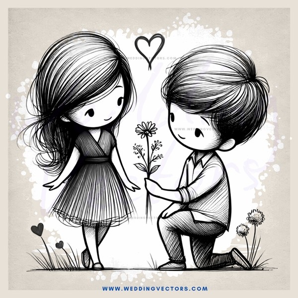 a love story in flowers and hearts