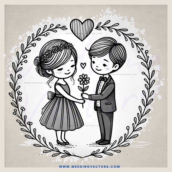 wedding couple pose in circle with flower