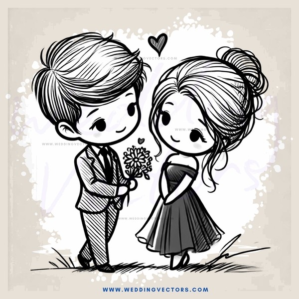 a couple in black and white
