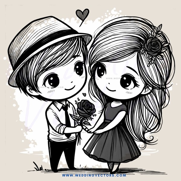 boy and girl holding flower