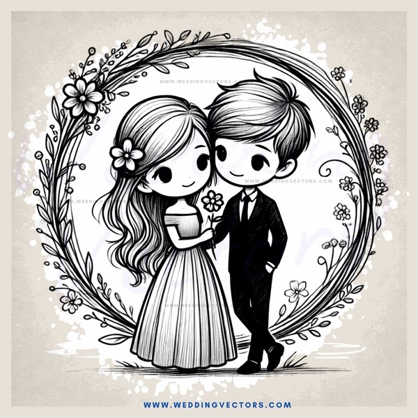 a couple in an eternity wreath