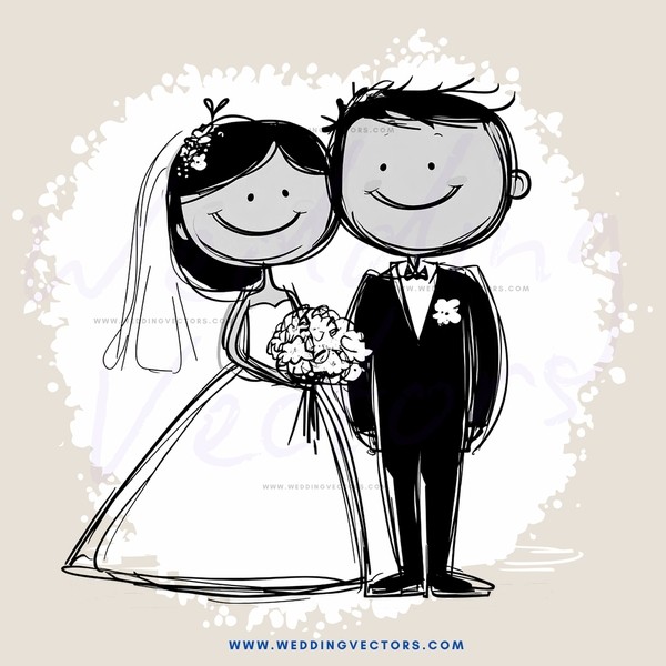 a wedding portrait in black and white