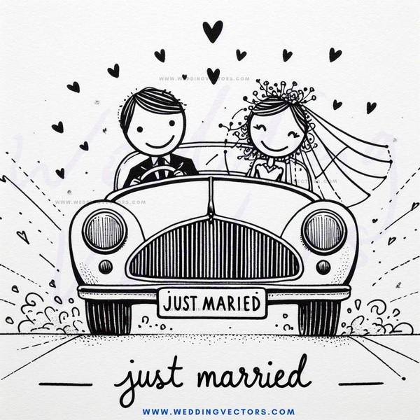 just married anniversary gift box sticker set