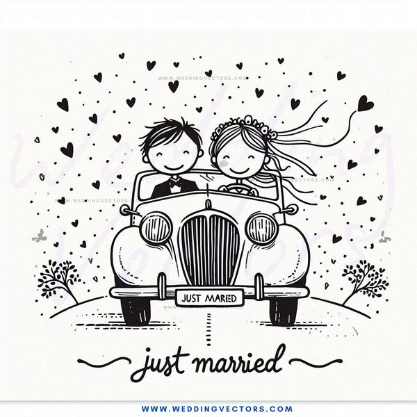 just married cartoon clip art png