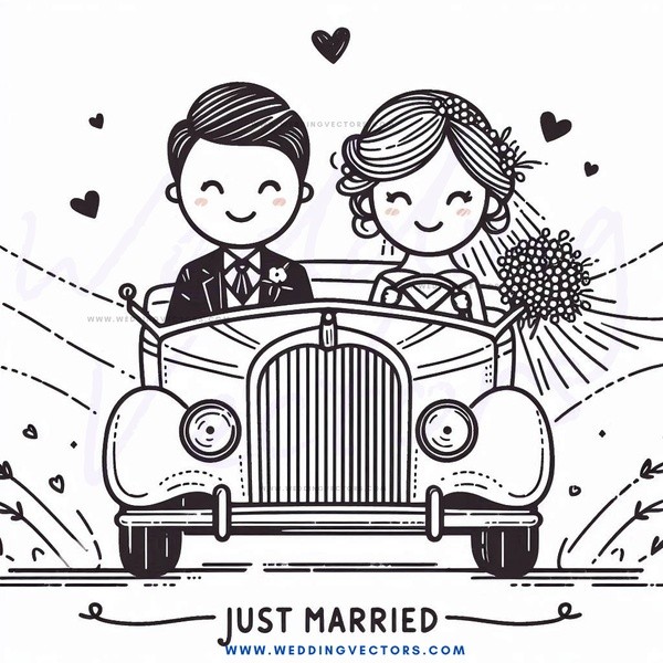 a carriage ride celebrating marriage
