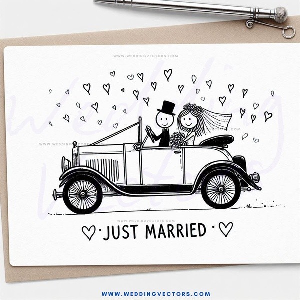 just married anniversary card
