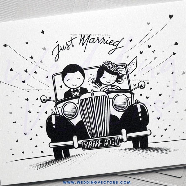 just married invitation card