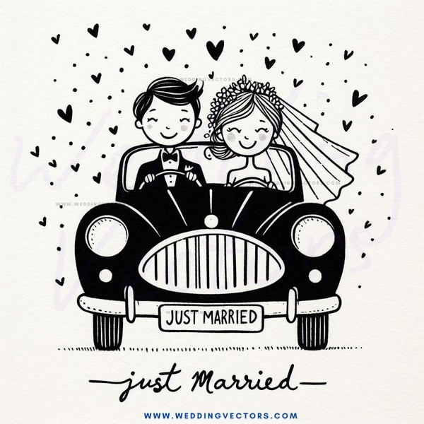a newly married couple on their first ride together.
