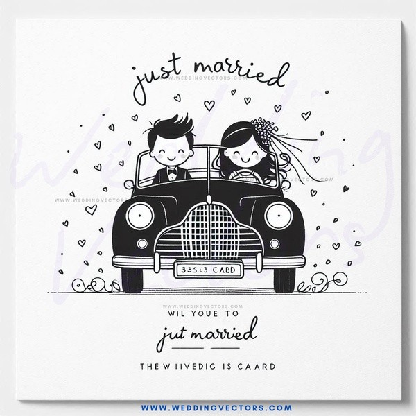 wedding car clip anniversary card