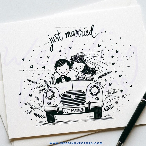 just married card