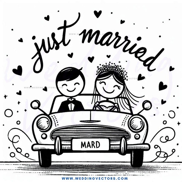 a couple in a car with "mard" written on it.