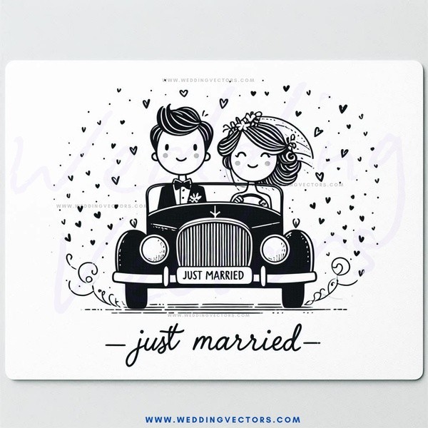 just married car sticker