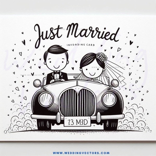 just married invitation card