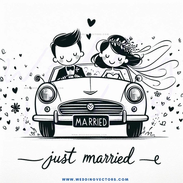 just married e-card (license plate)