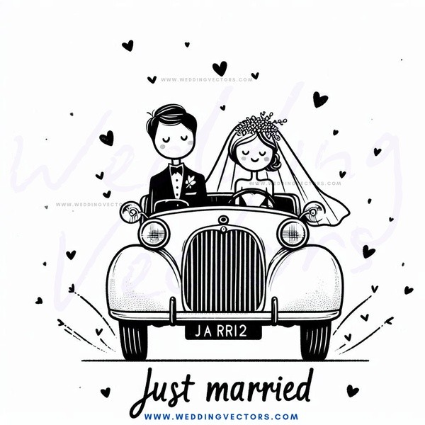 just married (black and white)