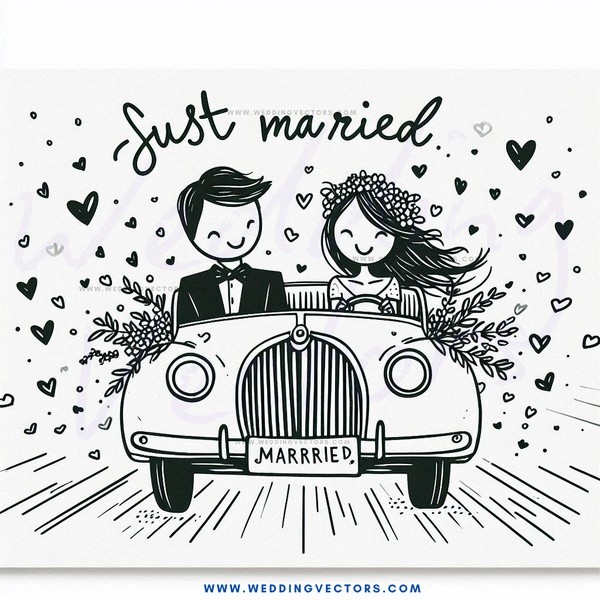 just married tankard decoration card