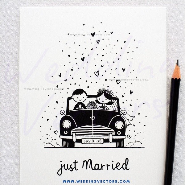 just married postcard
