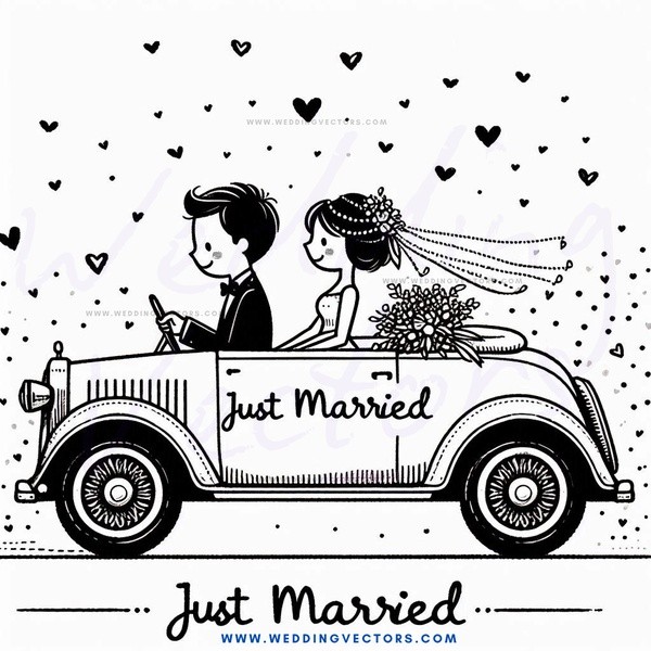 just married carriage ride