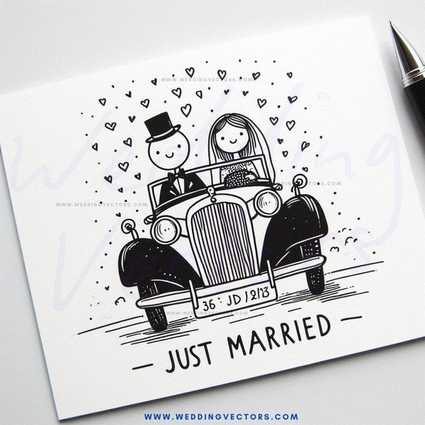 cartoon wedding anniversary card