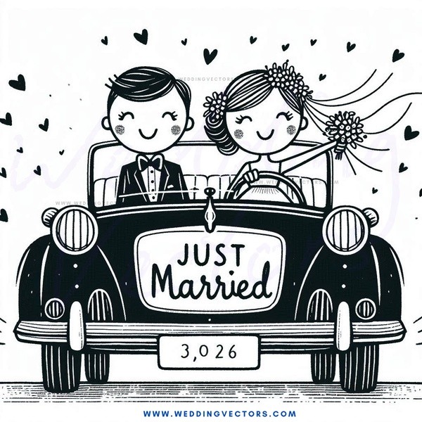 just married taxi