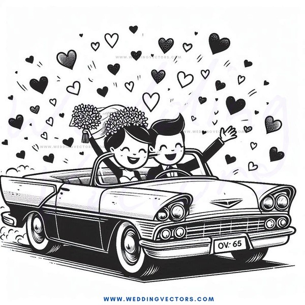 car, black and white - lovers driving
