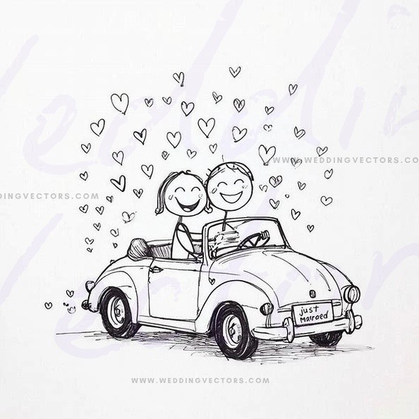 a car with two people smiling on top.