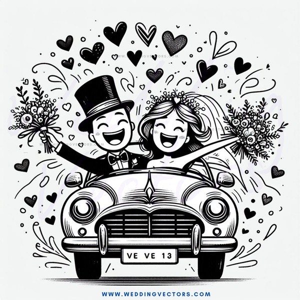 happy couple on their wedding day.