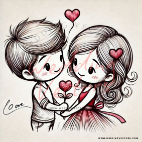 love wedding vectors 8027