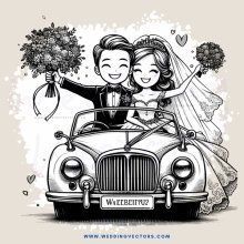 a couple in a vintage car