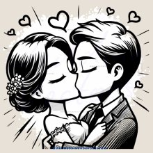 a man and woman sharing a kiss