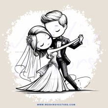 a couple dancing in black and white