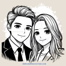 a couple in black and white