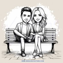 a couple sitting on a bench at night