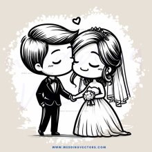 a young couple in wedding attire share a kiss
