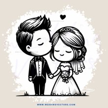 a young couple's wedding picture
