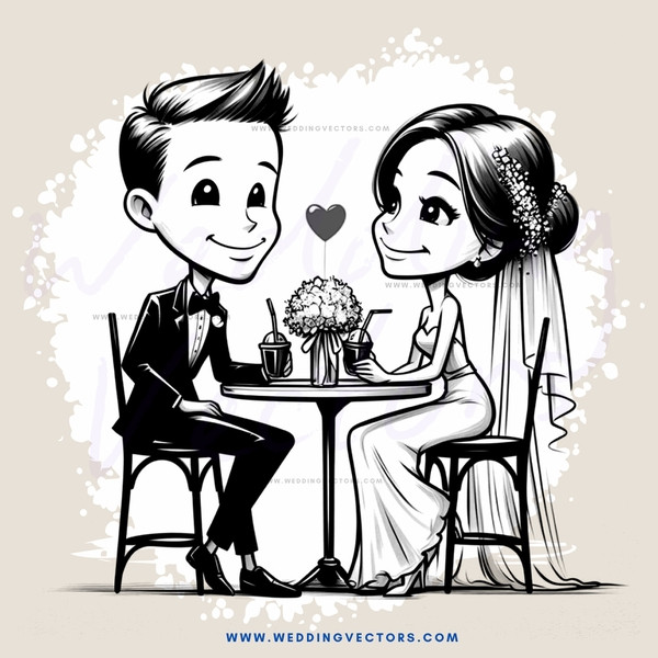 a young couple sitting at a table