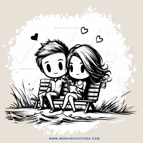 couple on a bench by water