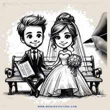 a wedding picture composition in black and white