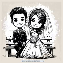 a couple sitting on benches smiling for their picture